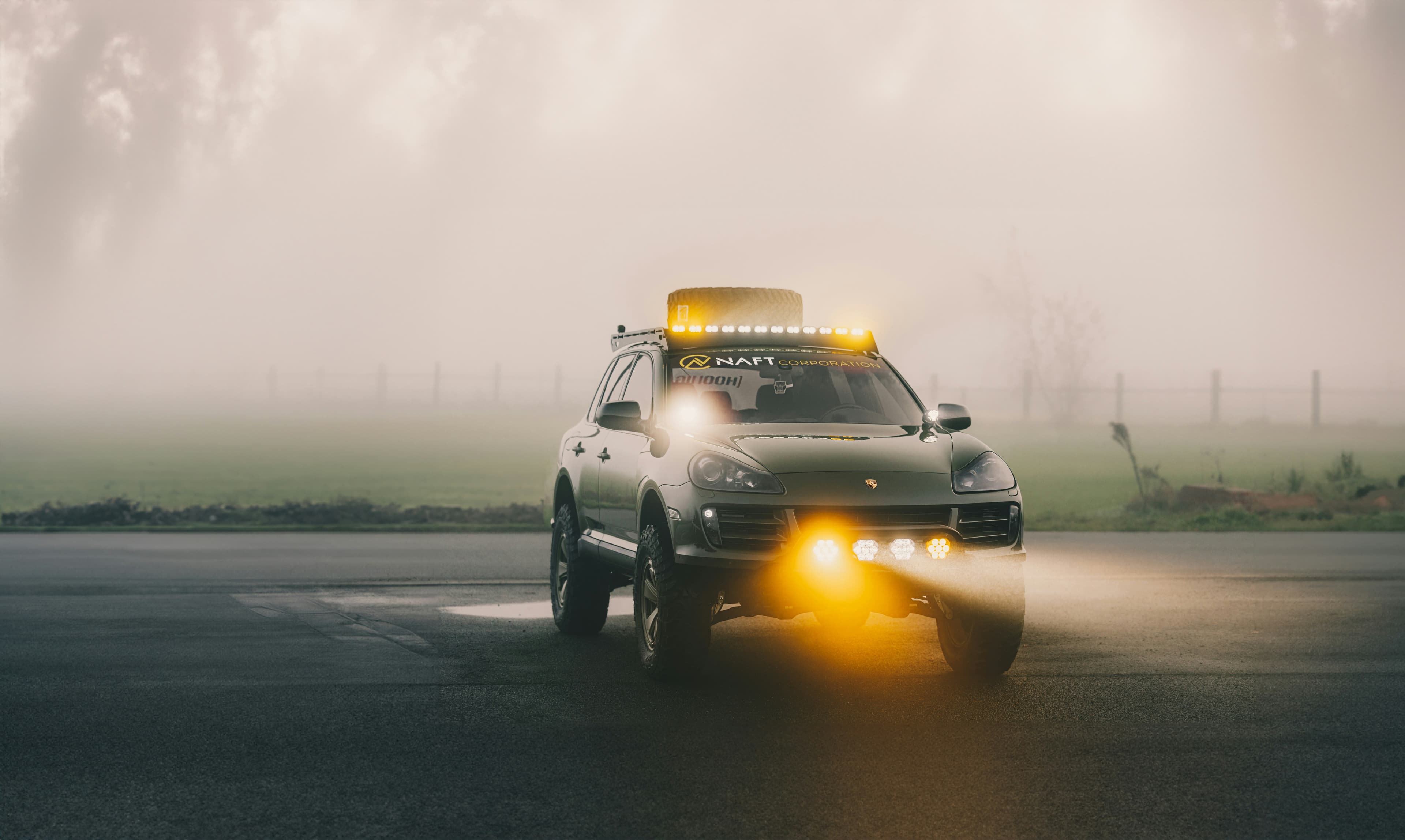 off road built porsche cayenne outside