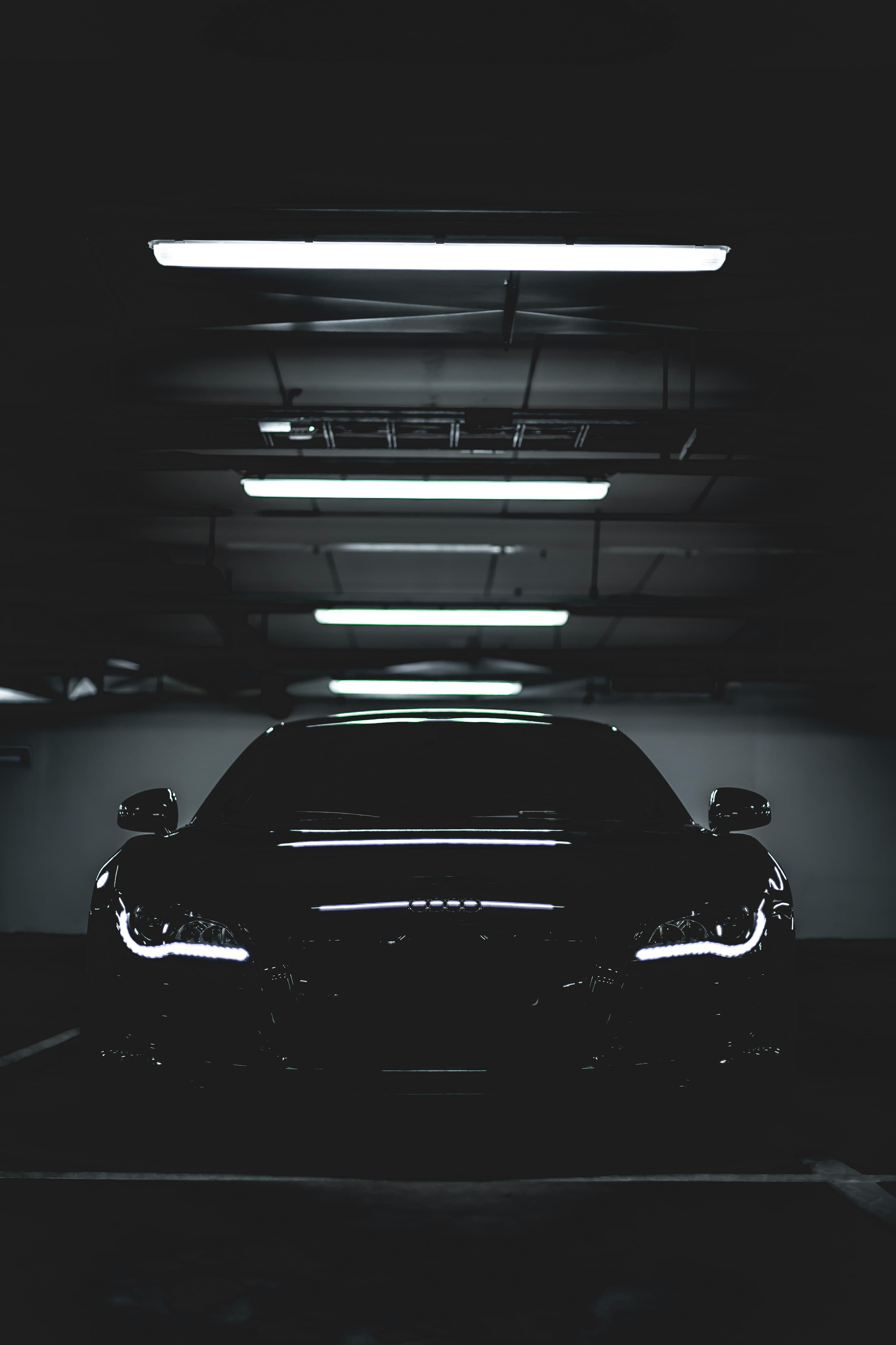 audi rs7 led drls in low lit garage
